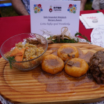 Potrawa Leśna bajka spod Fromborka przygotowana przez Koło Gospodyń Wiejskich Wszyscy Razem na Bitwie Regionów w Godkowie